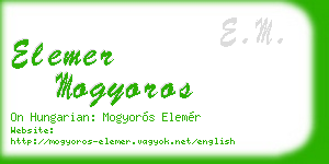elemer mogyoros business card